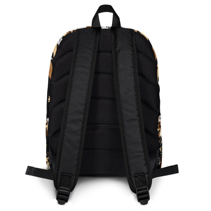 Personalized Roman Numeral Animal Print Backpack back view by ATTIRET