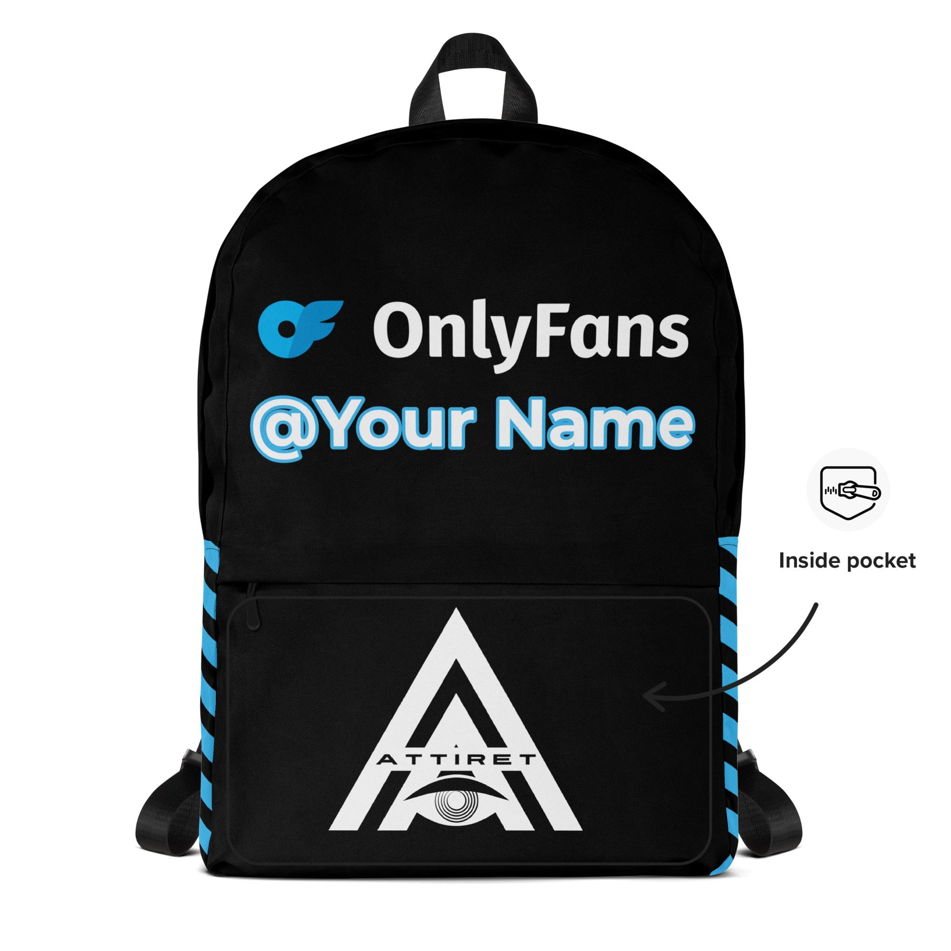 Onlyfans Personalized Custom Name Logo Unisex Backpack Customizable | Influencer | Content Creator | Brand Gifts Attire T LLC