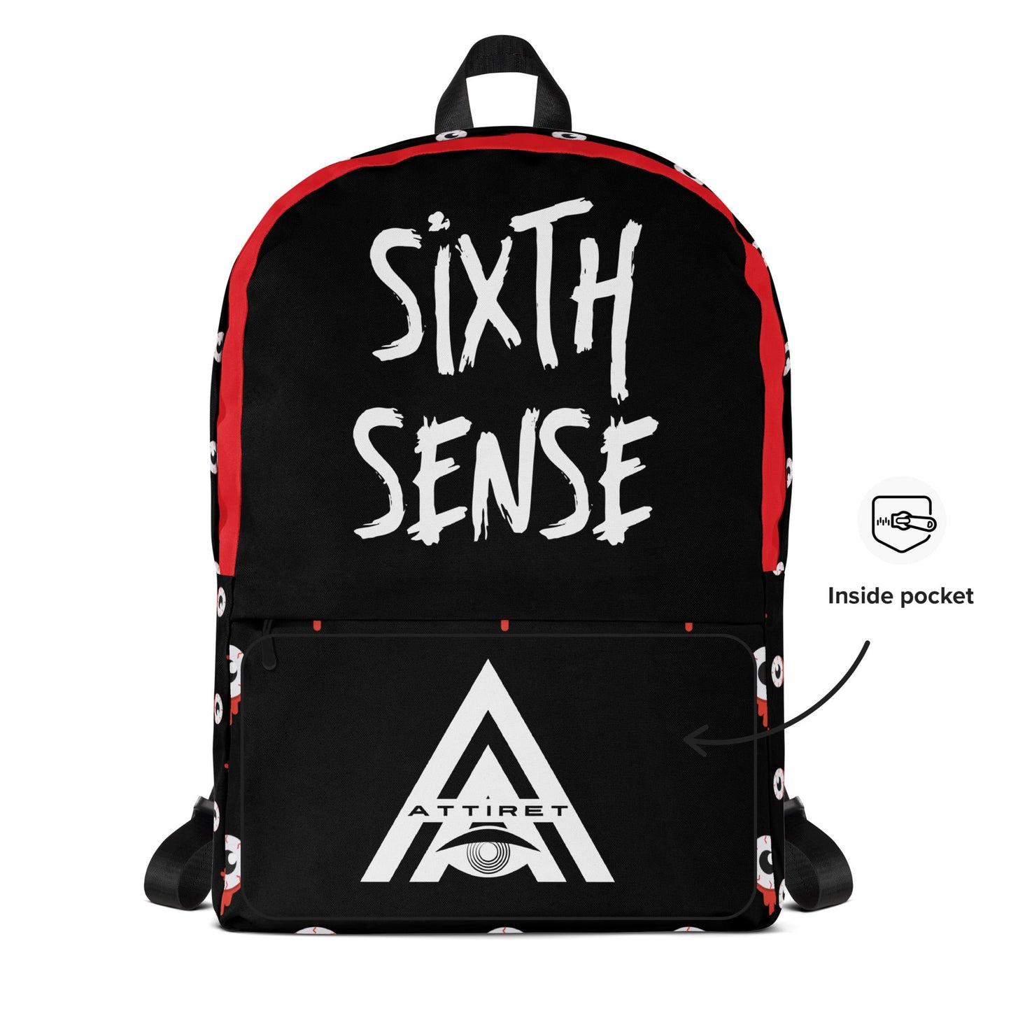 Sixth Sense Eyeball Custom Unisex Backpack Luxury Bag | Custom Design Bag | Designer Backpack | Luxury Men Women Carry On | Shoulder Bag Attire T LLC