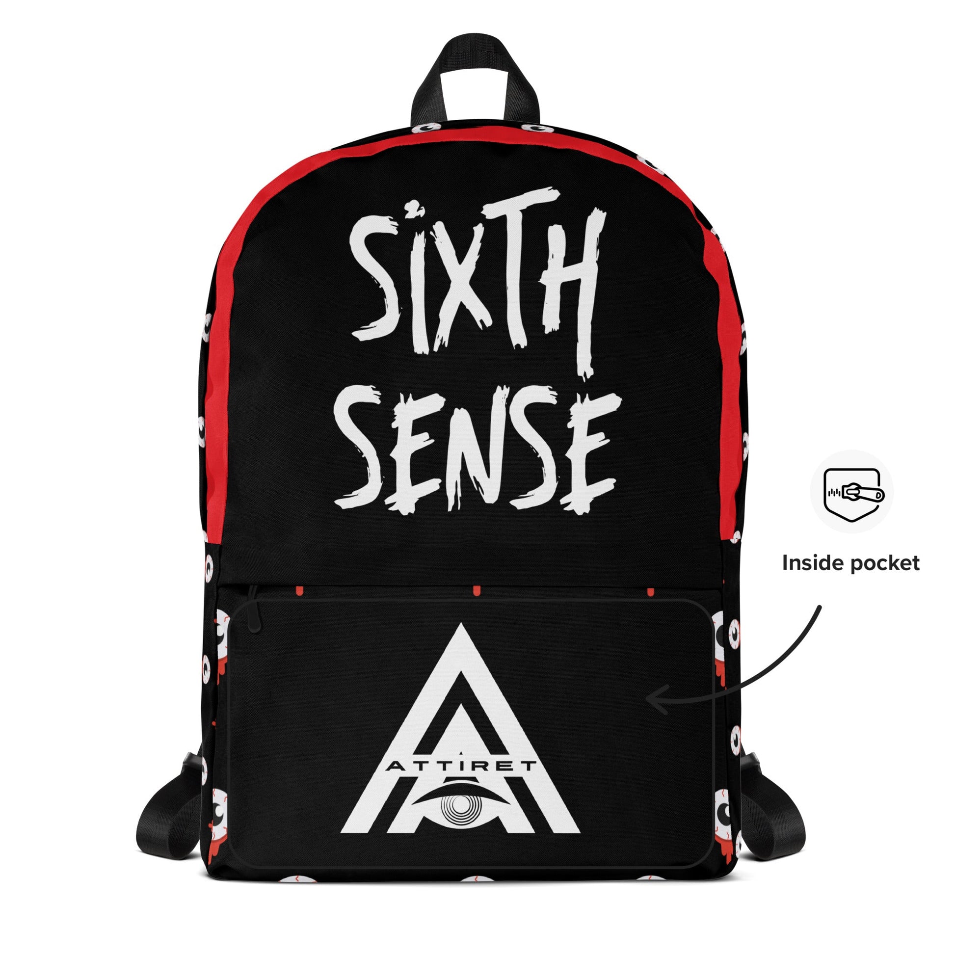 Sixth Sense Eyeball Custom Unisex Backpack Luxury Bag | Custom Design Bag | Designer Backpack | Luxury Men Women Carry On | Shoulder Bag Attire T LLC