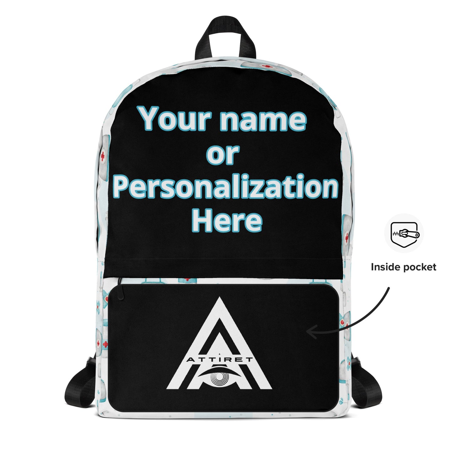 LuxeCare Nurse Custom Name Personalized Backpack - Your Stylish Companion in Care Attire T LLC
