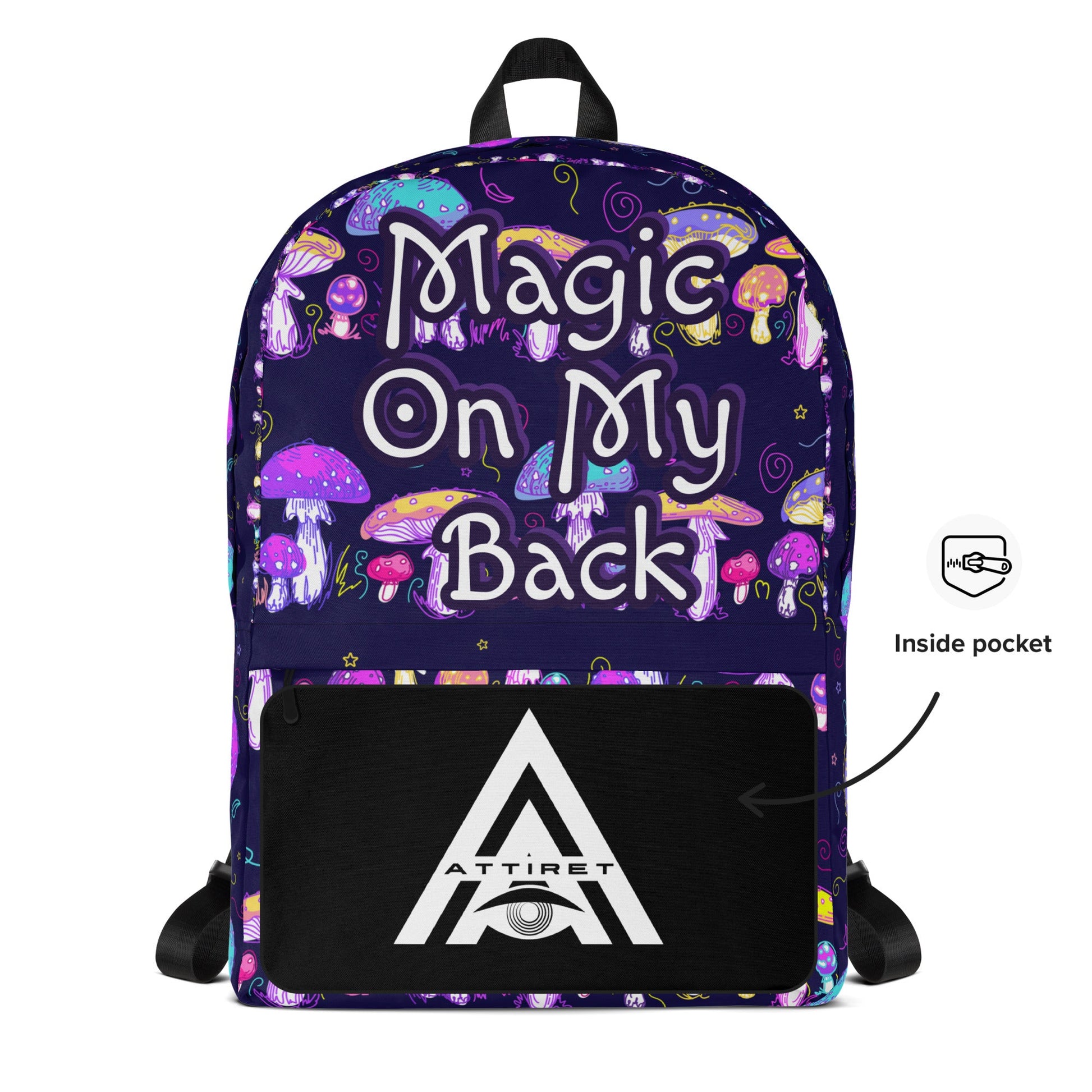 Magic on My Back Shroom Luxury Backpack | Festival Bag | Rave bag | Psychedelic Humor | Unisex Backpack | Overnight Bag Attire T LLC
