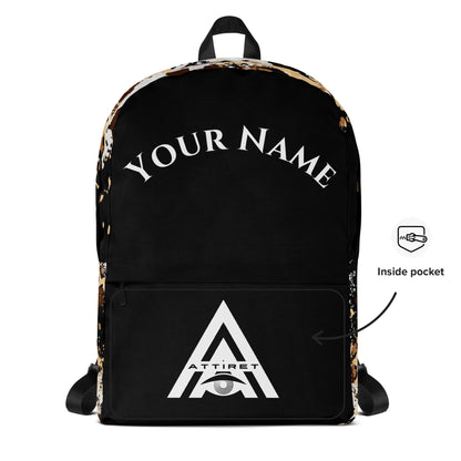 Personalized Roman Numeral Animal Print Backpack alternate front view by ATTIRET