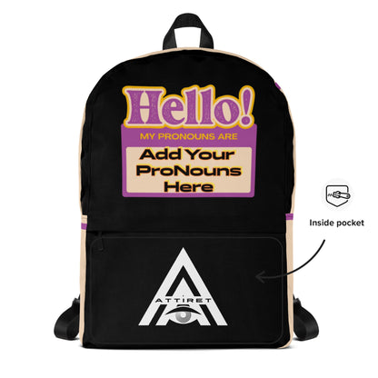 Personalized Pronoun Powerhouse Backpack by ATTIRET