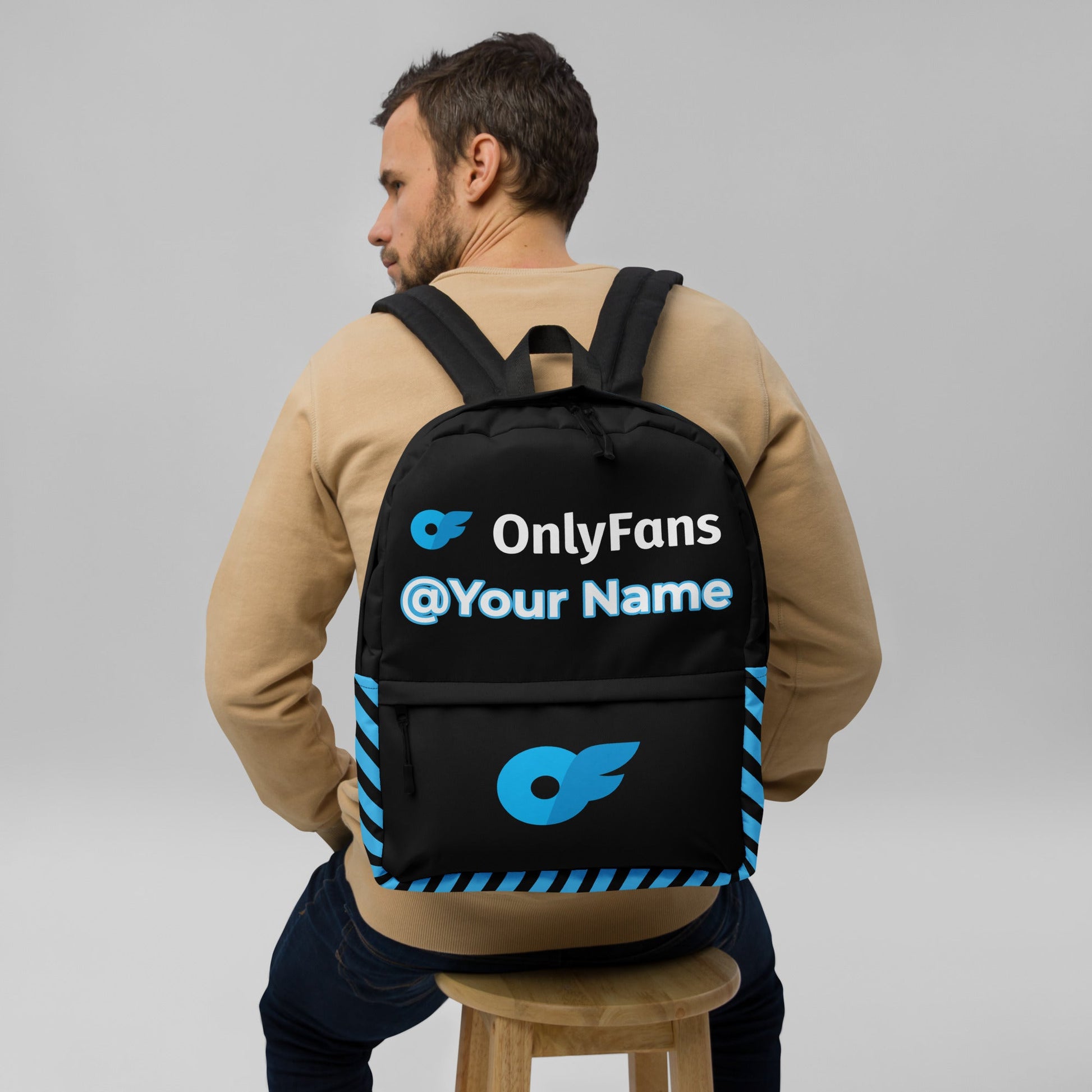 Onlyfans Personalized Custom Name Logo Unisex Backpack Customizable | Influencer | Content Creator | Brand Gifts Attire T LLC