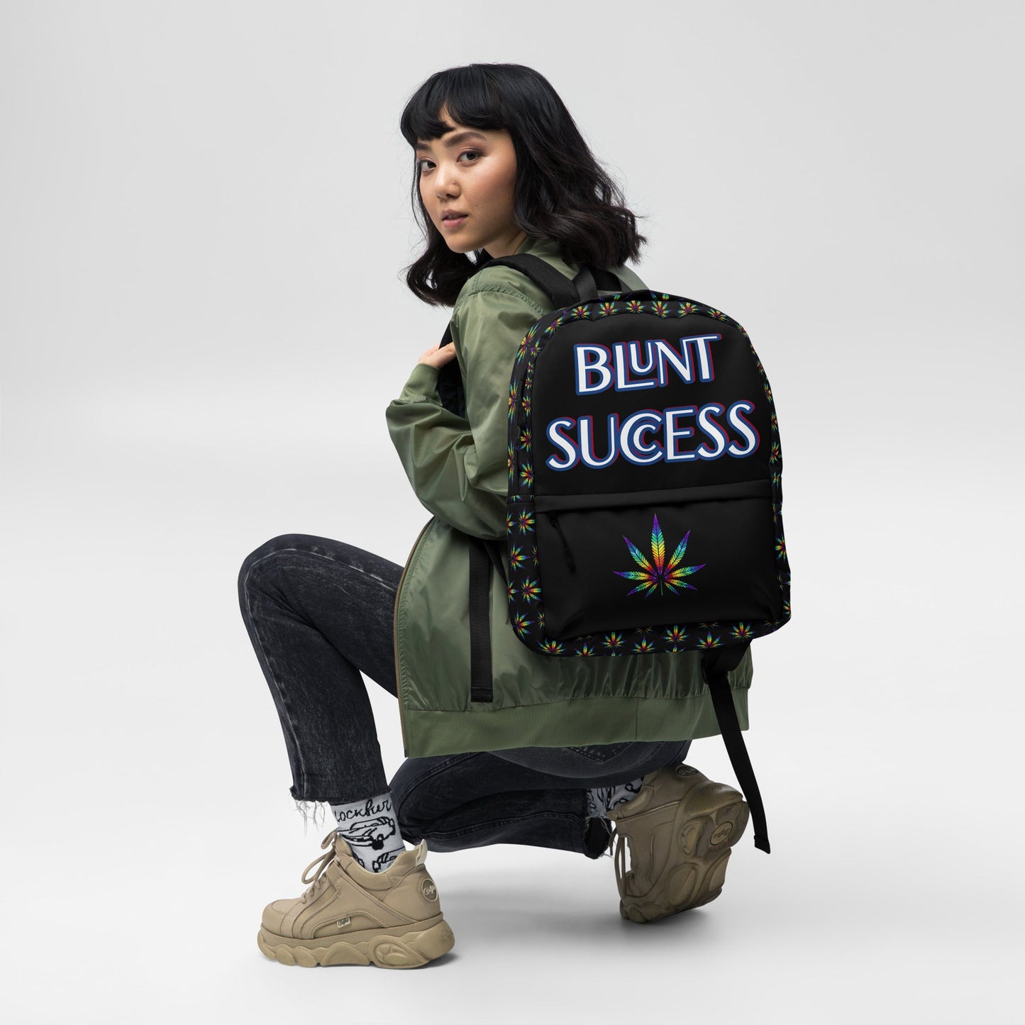 Blunt Success Custom Backpack | Weed 420 humor | Adult Smokers Humor | Bud | Cannabis | Marijuana Bag | Pot Lover Attire T LLC