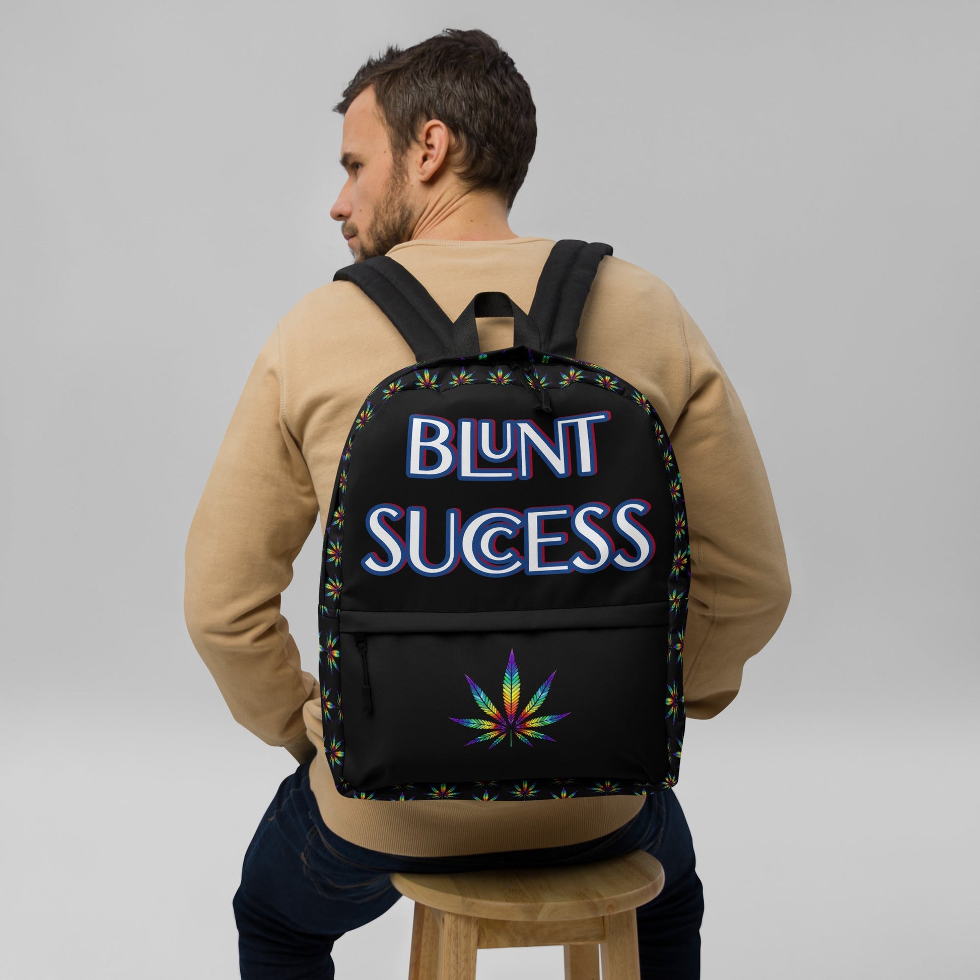 Blunt Success Custom Backpack | Weed 420 humor | Adult Smokers Humor | Bud | Cannabis | Marijuana Bag | Pot Lover Attire T LLC