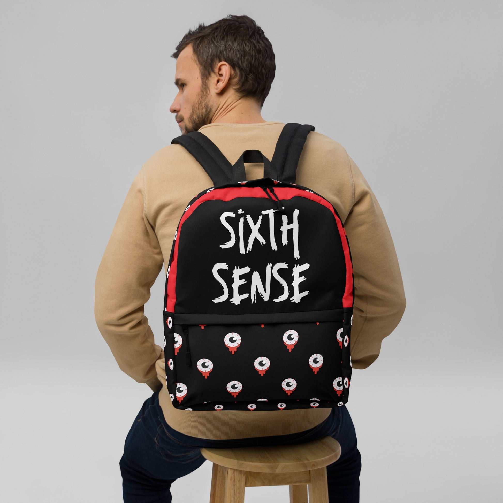 Sixth Sense Eyeball Custom Unisex Backpack Luxury Bag | Custom Design Bag | Designer Backpack | Luxury Men Women Carry On | Shoulder Bag Attire T LLC