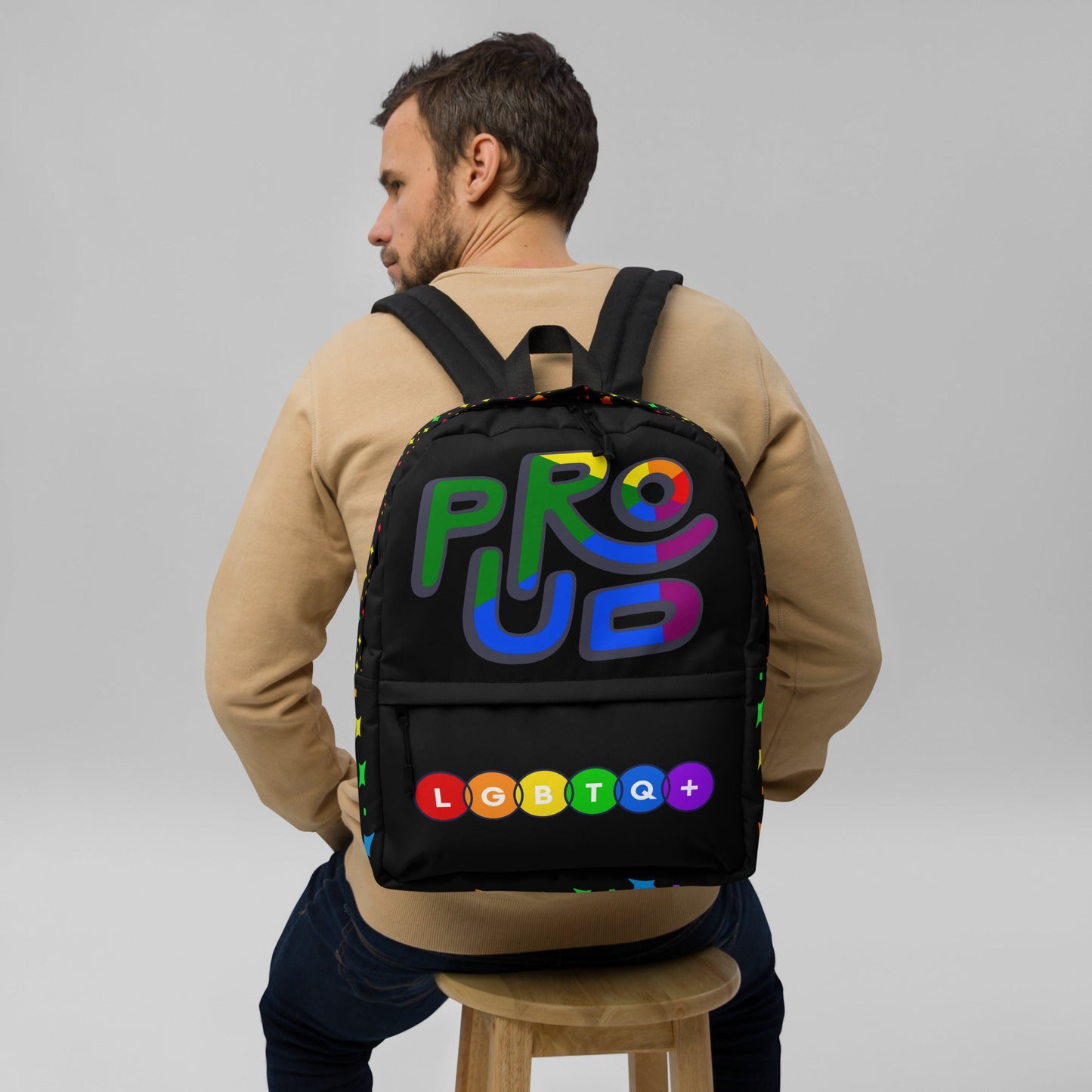 LGBTQ+ PROUD PRIDE Custom Unisex Backpack Luxury Bag Attire T LLC