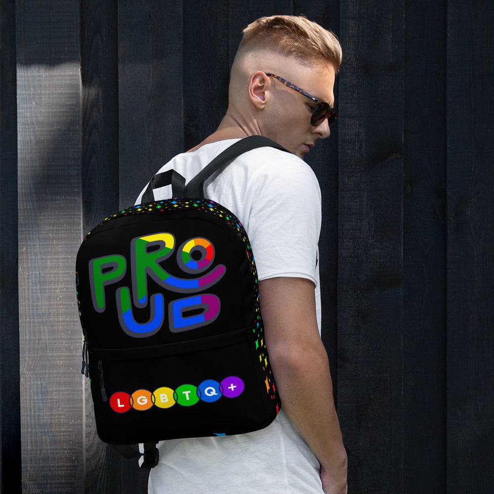 LGBTQ+ PROUD PRIDE Custom Unisex Backpack Luxury Bag Attire T LLC