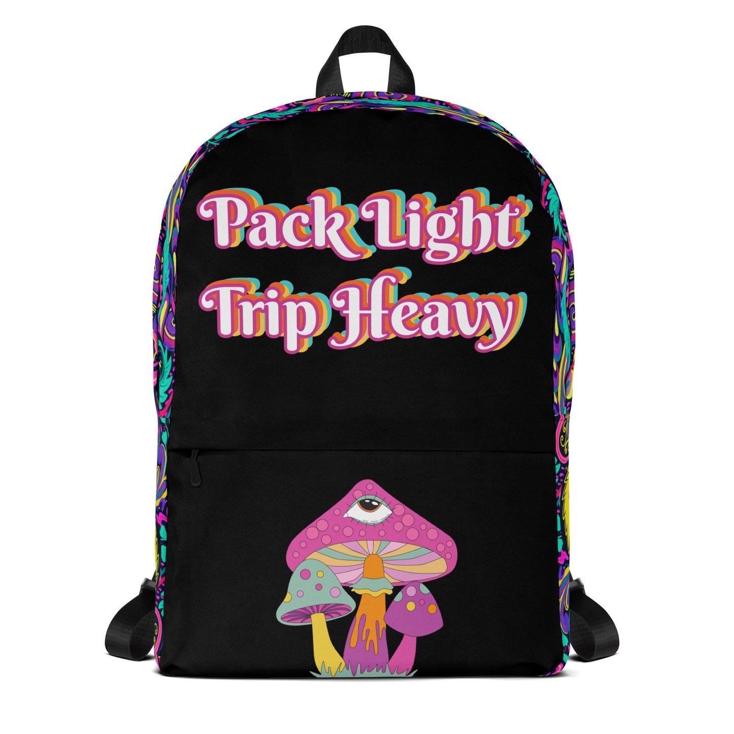 Pack Light Trip Heavy Custom Shroom Luxury Backpack | Bohemian Style | Psychedelic Style Attire T LLC