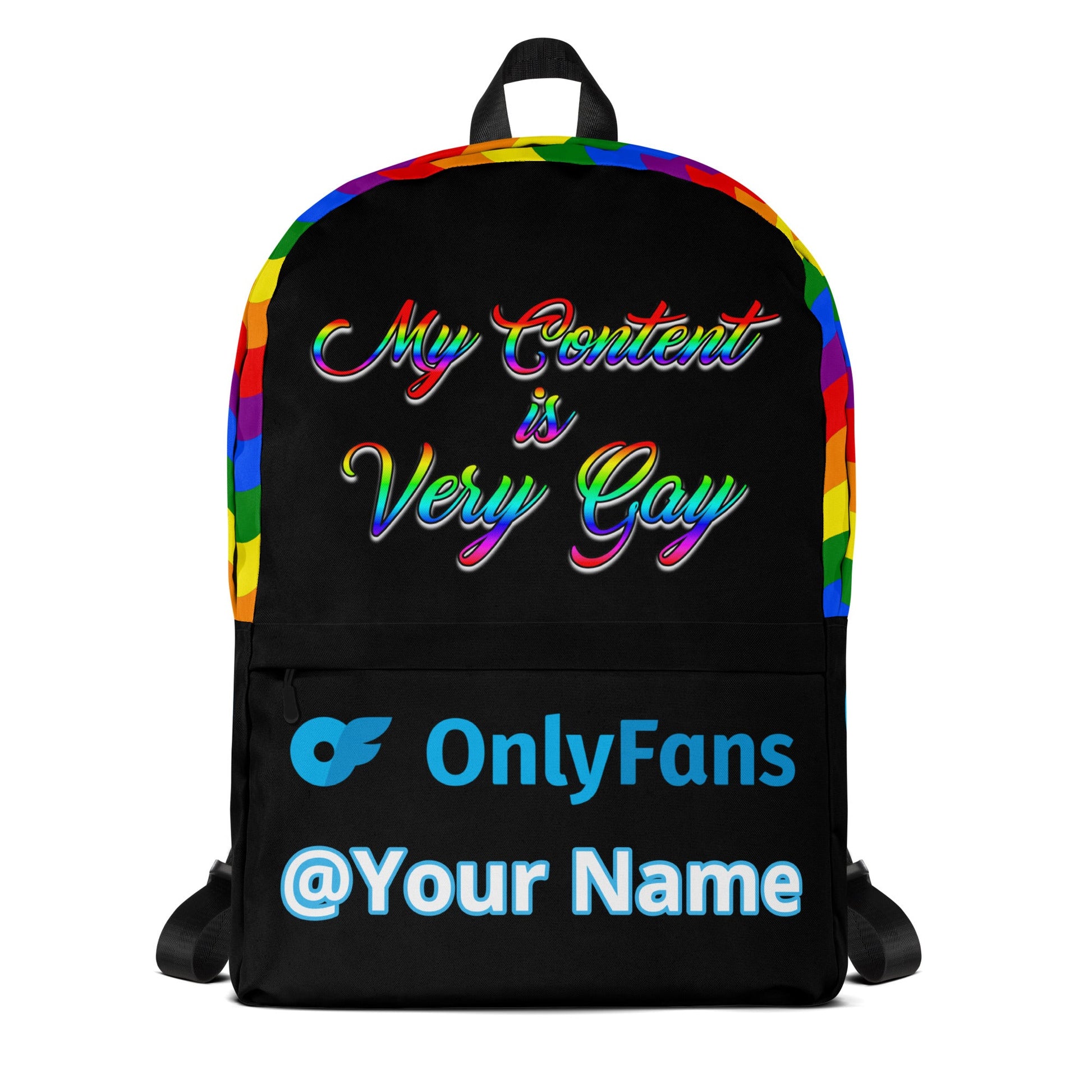 Onlyfans Custom Personalized  My Content is Very Gay Backpack Luxury Unisex Bag | Adult Content Creator | Attire T LLC