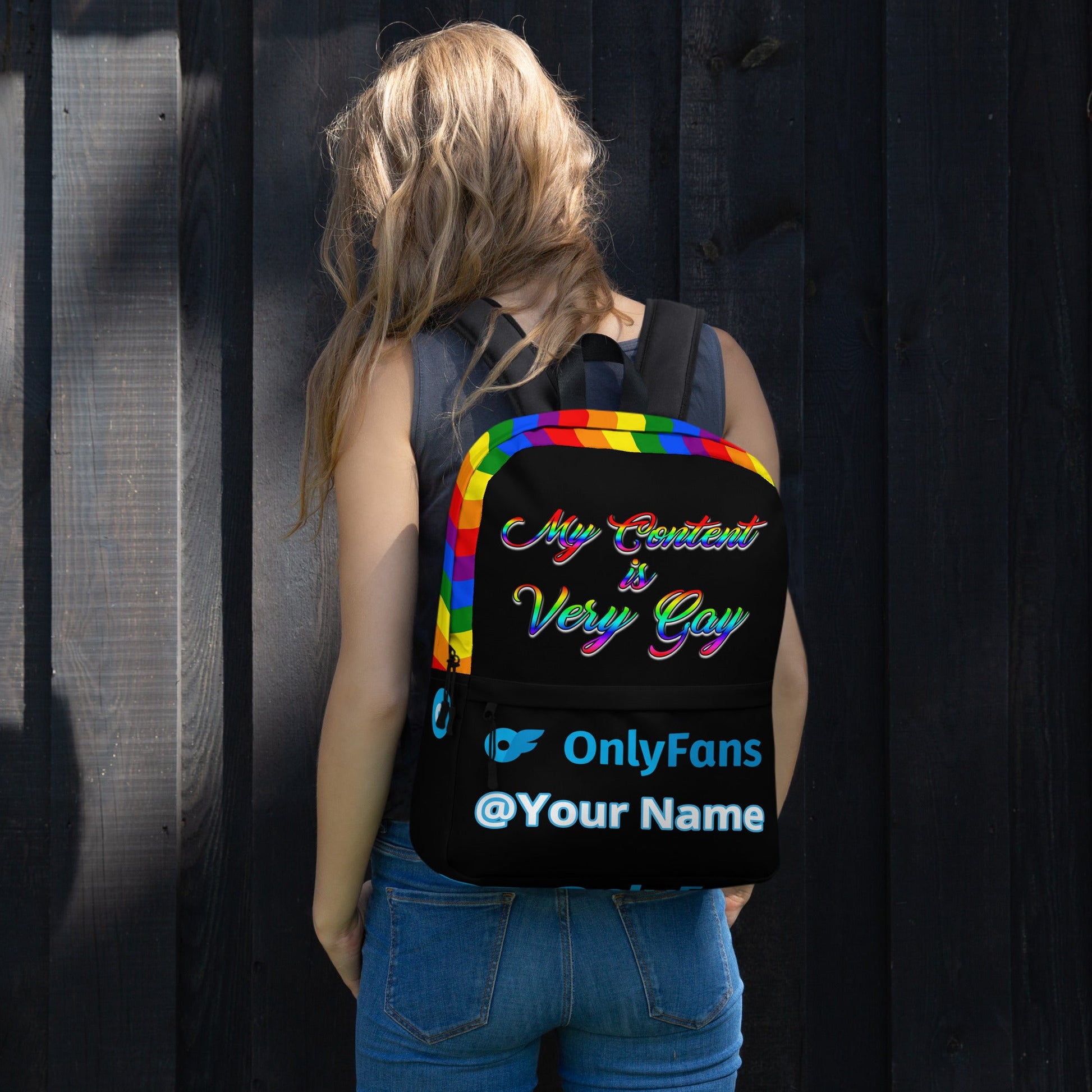 Onlyfans Custom Personalized  My Content is Very Gay Backpack Luxury Unisex Bag | Adult Content Creator | Attire T LLC