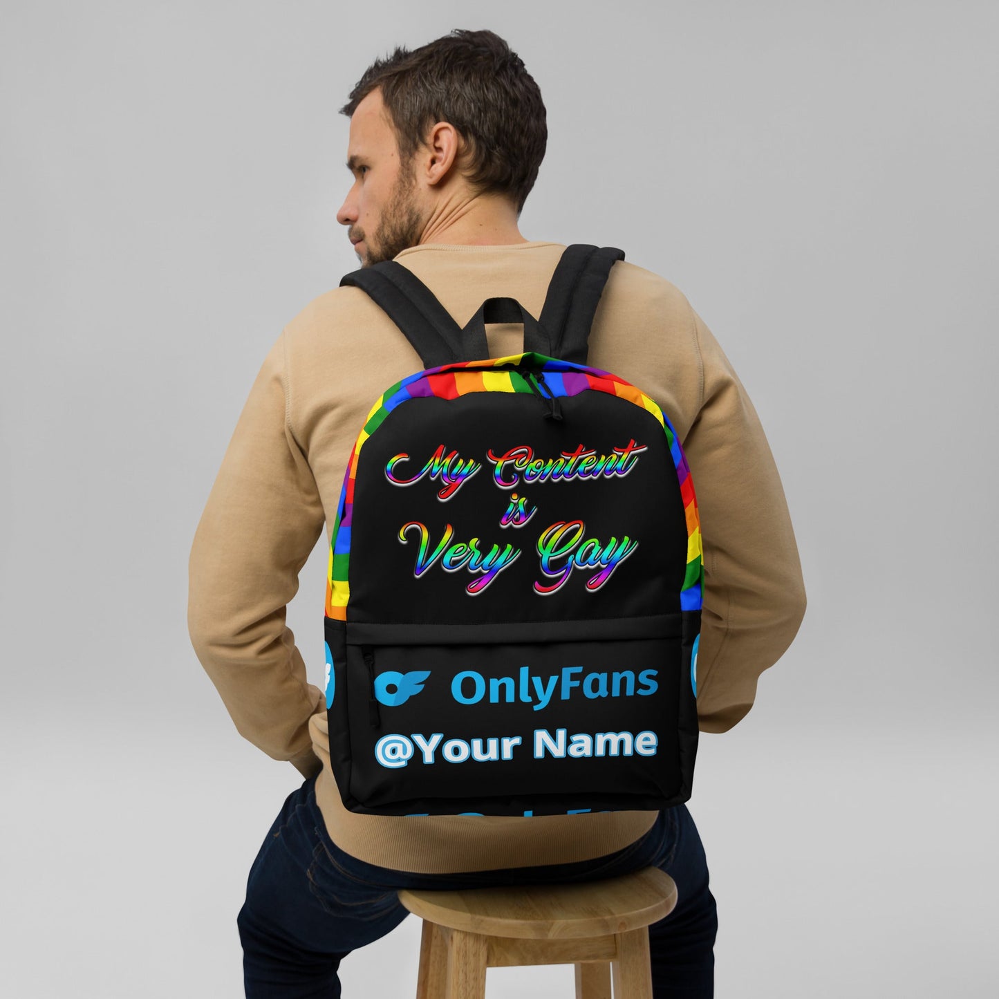 Onlyfans Custom Personalized  My Content is Very Gay Backpack Luxury Unisex Bag | Adult Content Creator | Attire T LLC