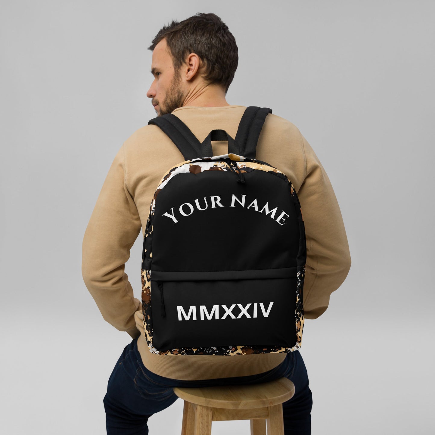 Unleash Your Inner Beast: Personalized Custom Roman Numeral Animal Print Backpack Attire T LLC