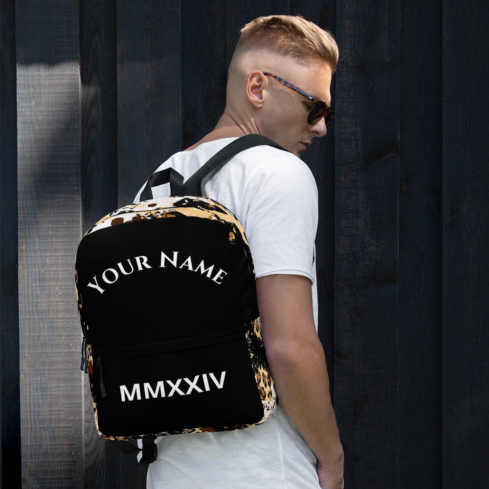 Unleash Your Inner Beast: Personalized Custom Roman Numeral Animal Print Backpack Attire T LLC