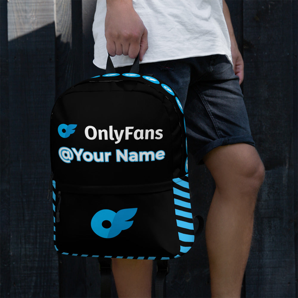 Onlyfans Personalized Custom Name Logo Unisex Backpack Customizable | Influencer | Content Creator | Brand Gifts Attire T LLC