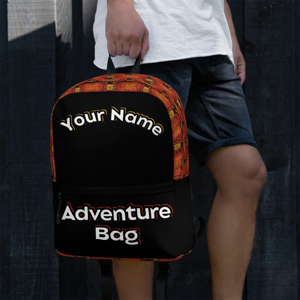 Personalized Custom Name Unisex Camping Traveling Outdoor Overnight Trip Adventure Bag Backpack Attire T LLC