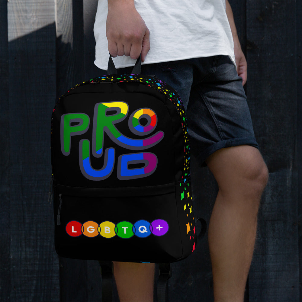 LGBTQ+ PROUD PRIDE Custom Unisex Backpack Luxury Bag Attire T LLC