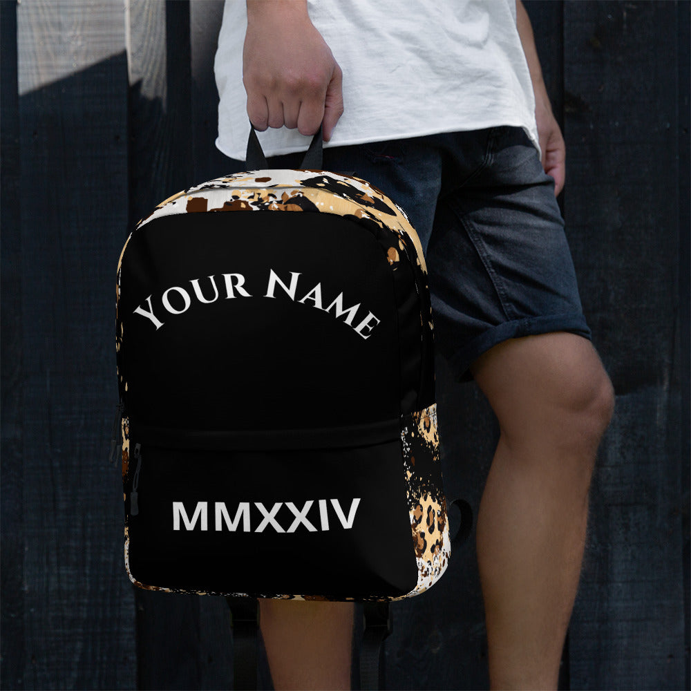 Unleash Your Inner Beast: Personalized Custom Roman Numeral Animal Print Backpack Attire T LLC