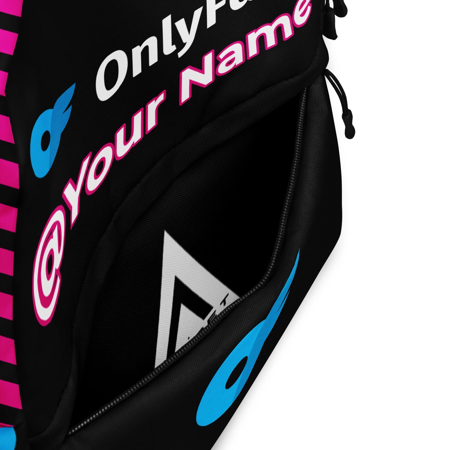 Onlyfans Personalized Custom Name Logo Unisex Backpack Design in Pink | Personalized design | Content Creator Bag | To go Bag | Camera Bag Attire T LLC