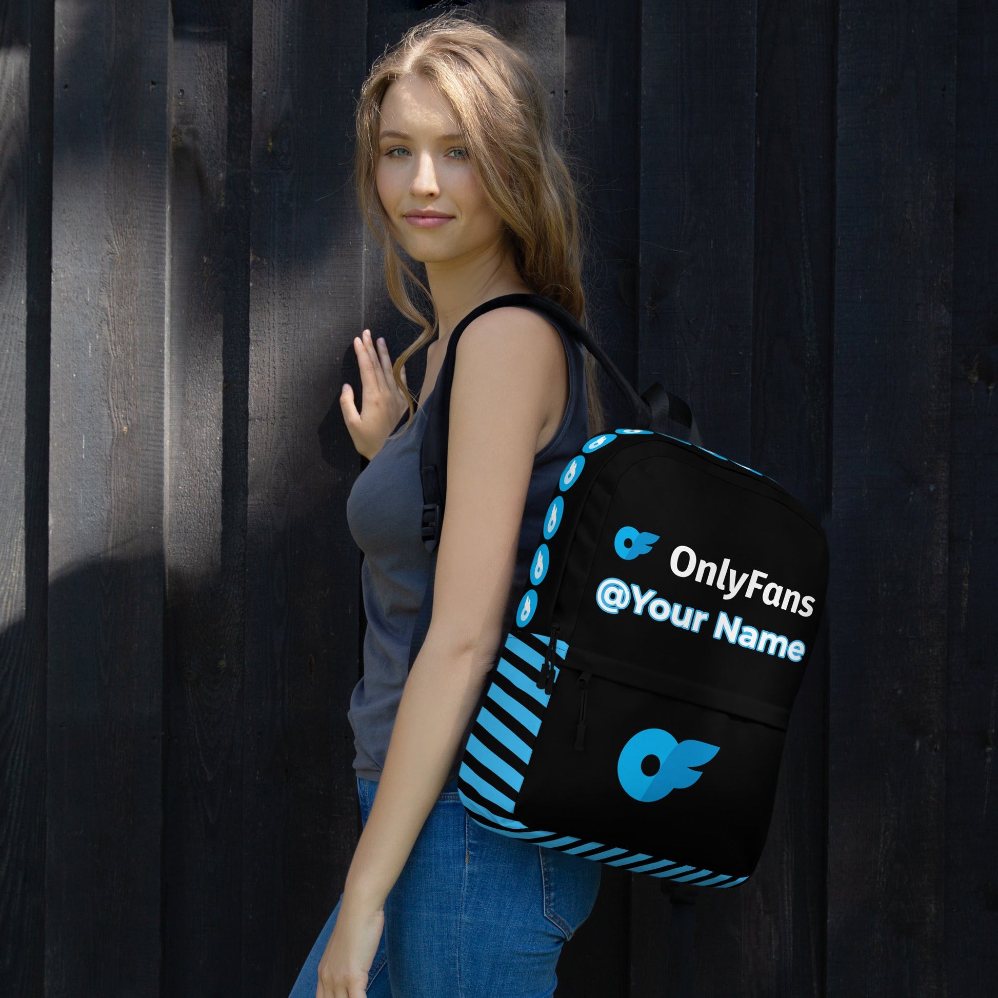 Onlyfans Personalized Custom Name Logo Unisex Backpack Customizable | Influencer | Content Creator | Brand Gifts Attire T LLC