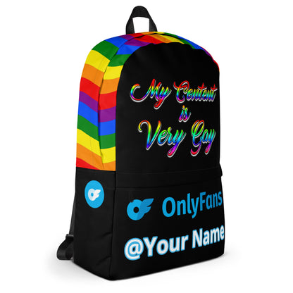 My Content Is Very Gay Personalized OnlyFans Backpack by ATTIRET