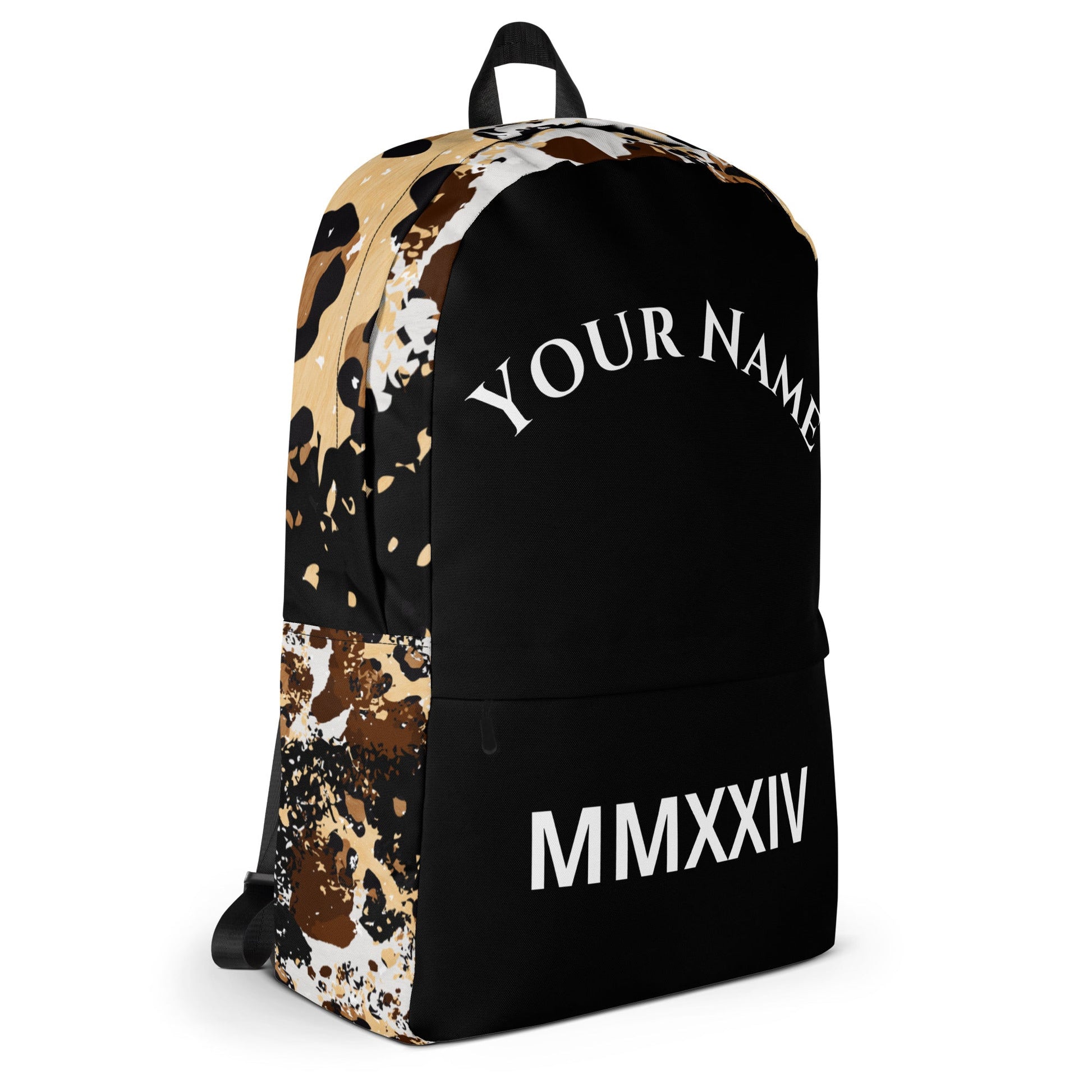Unleash Your Inner Beast: Personalized Custom Roman Numeral Animal Print Backpack Attire T LLC
