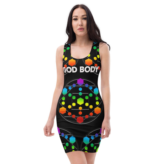 God Body With Chakra Colors Unleash Your Inner Goddess Bandage Bodycon dress Attire T LLC