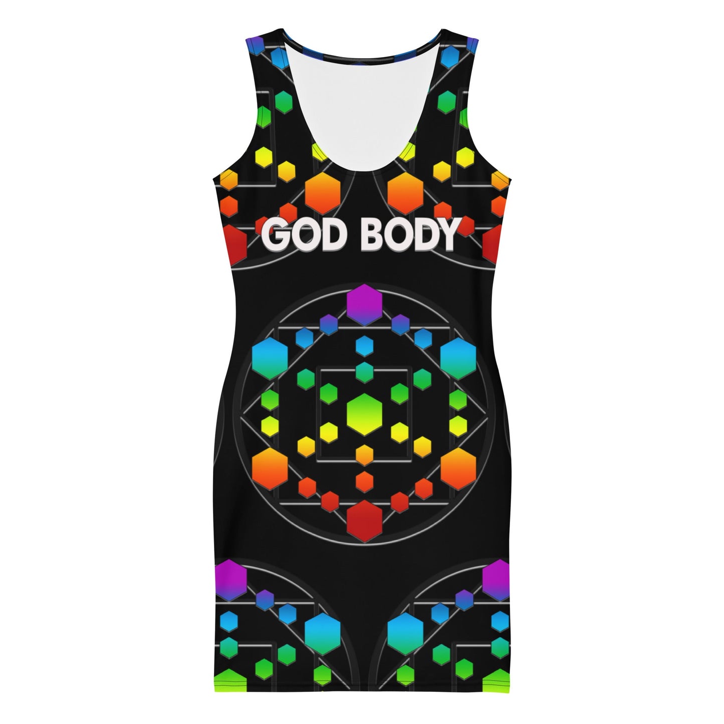 God Body With Chakra Colors Unleash Your Inner Goddess Bandage Bodycon dress Attire T LLC