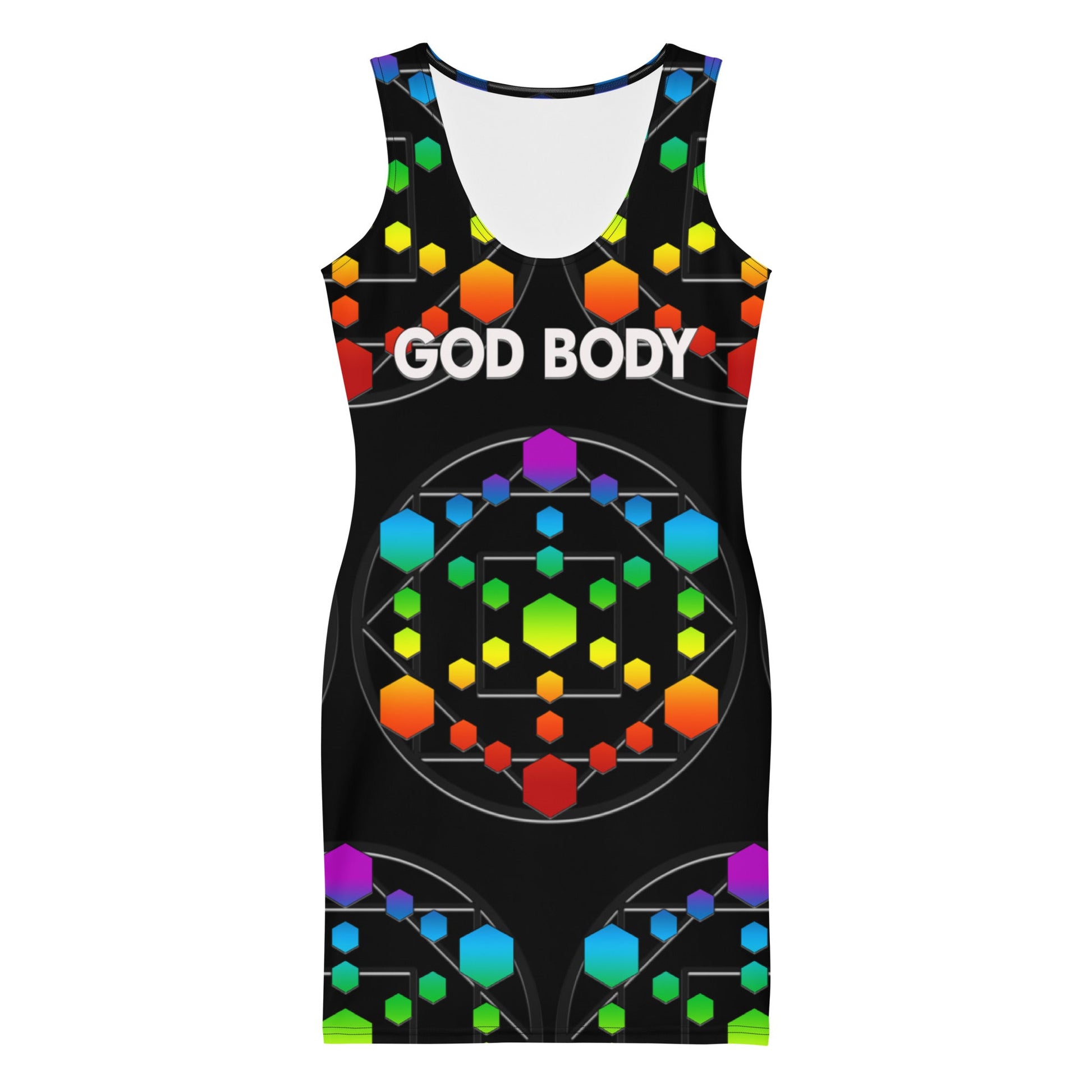 God Body With Chakra Colors Unleash Your Inner Goddess Bandage Bodycon dress Attire T LLC