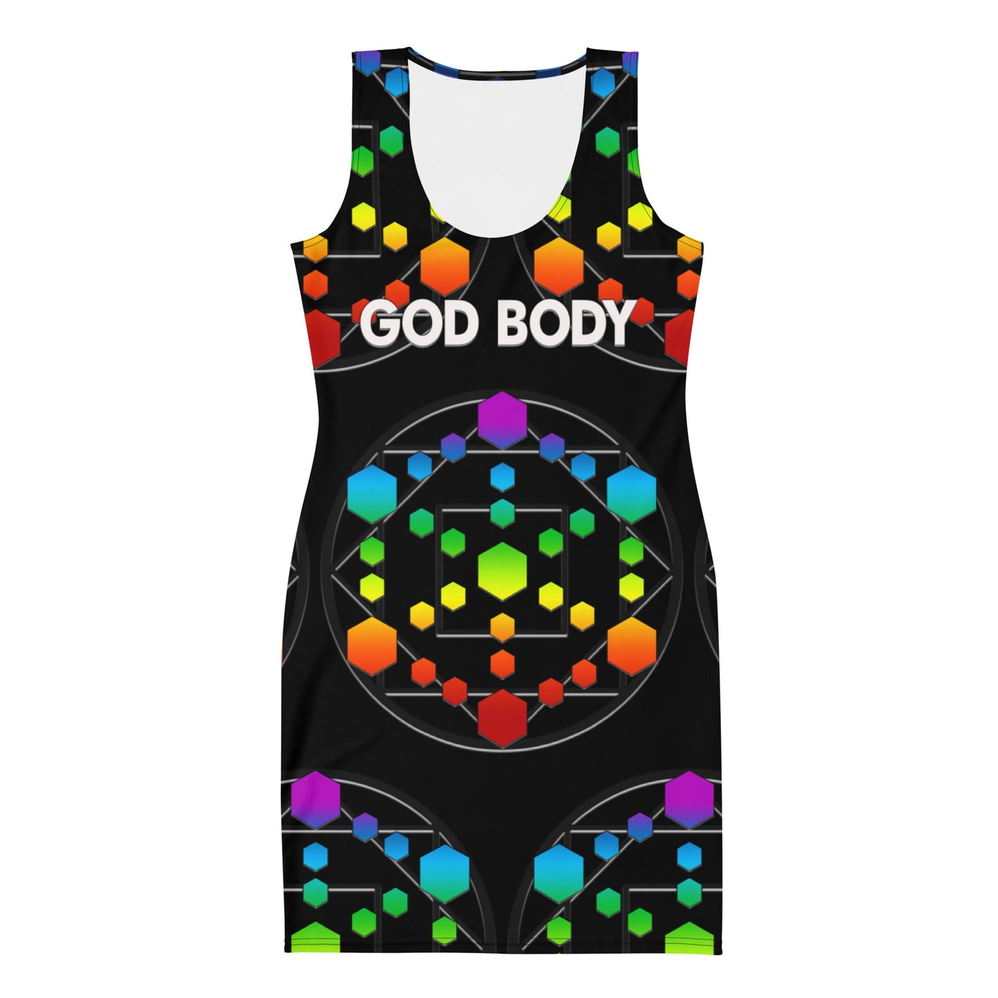 God Body With Chakra Colors Unleash Your Inner Goddess Bandage Bodycon dress Attire T LLC