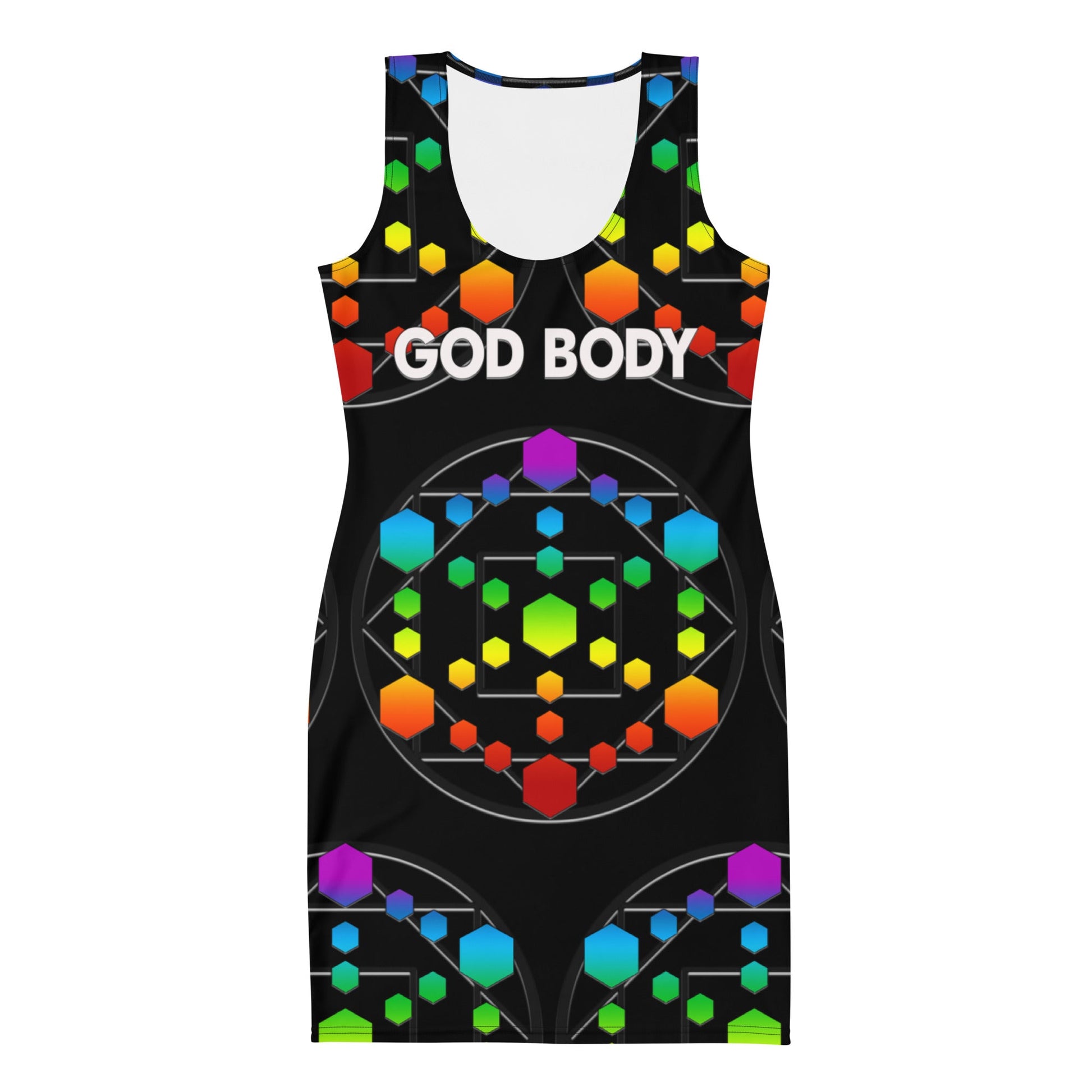 God Body With Chakra Colors Unleash Your Inner Goddess Bandage Bodycon dress Attire T LLC