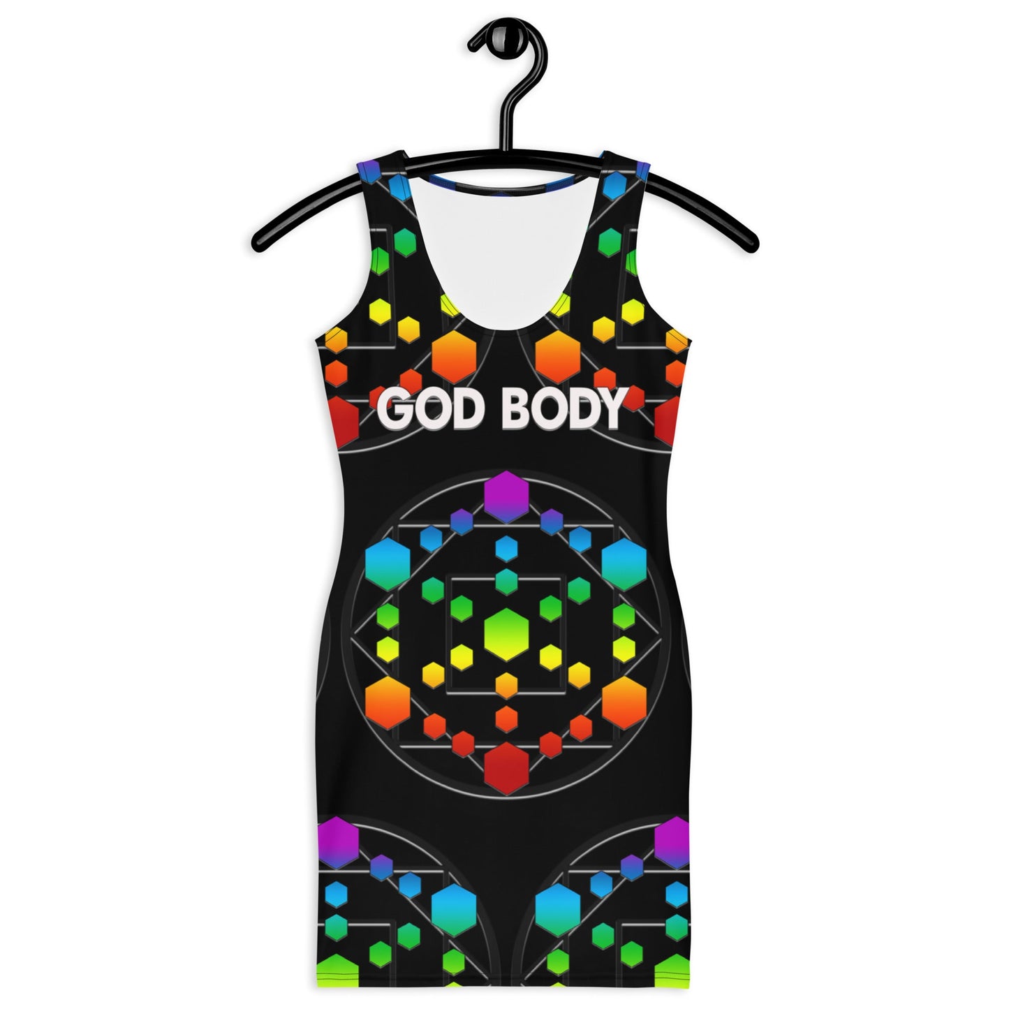 God Body With Chakra Colors Unleash Your Inner Goddess Bandage Bodycon dress Attire T LLC