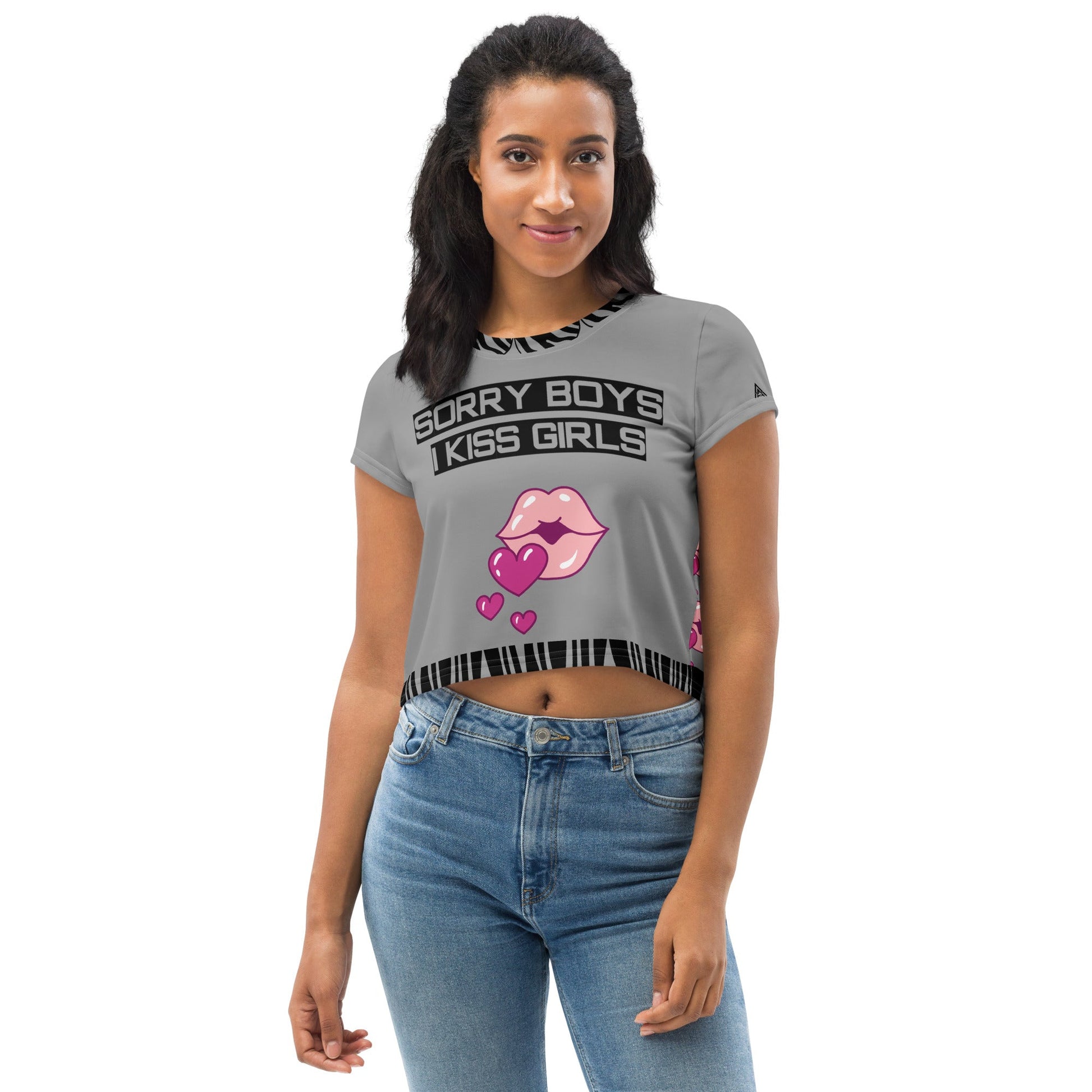 Sorry Boys I Kiss Girls LGBT Pride Funny Crop Top Shirt Tee Attire T LLC