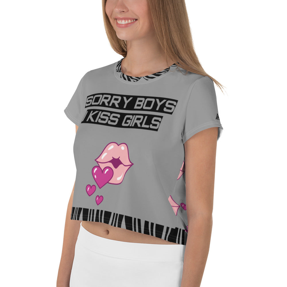 Sorry Boys I Kiss Girls LGBT Pride Funny Crop Top Shirt Tee Attire T LLC