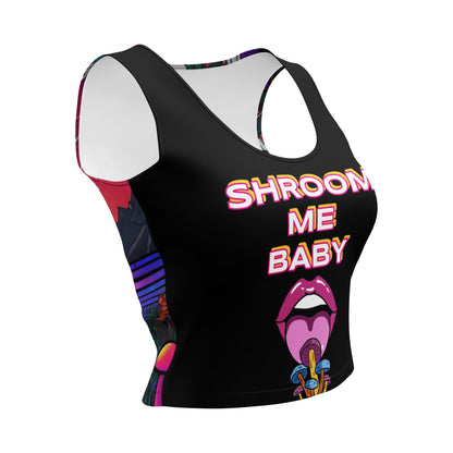 Shroom Me Baby Psychedelic Crop Top front view by ATTIRET