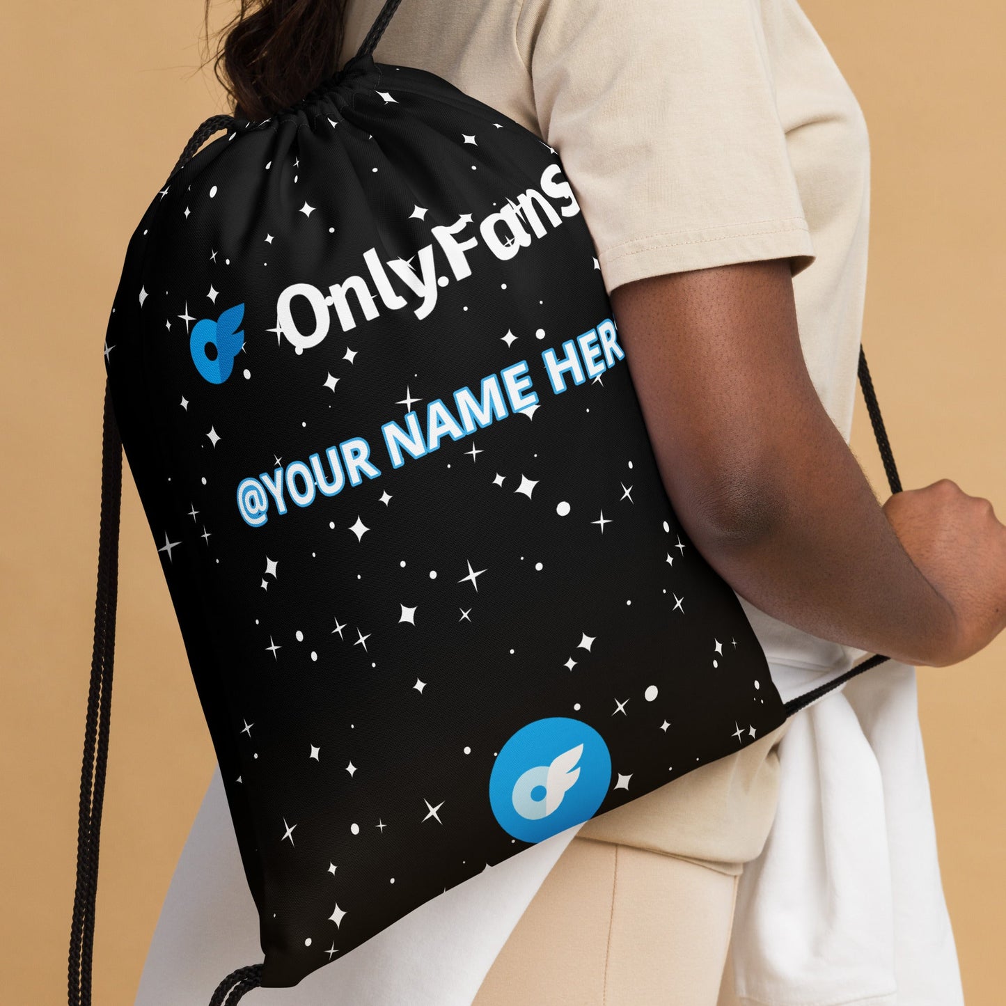 Onlyfans Sizzle on the Go: Personalized Name Drawstring bag Attire T LLC