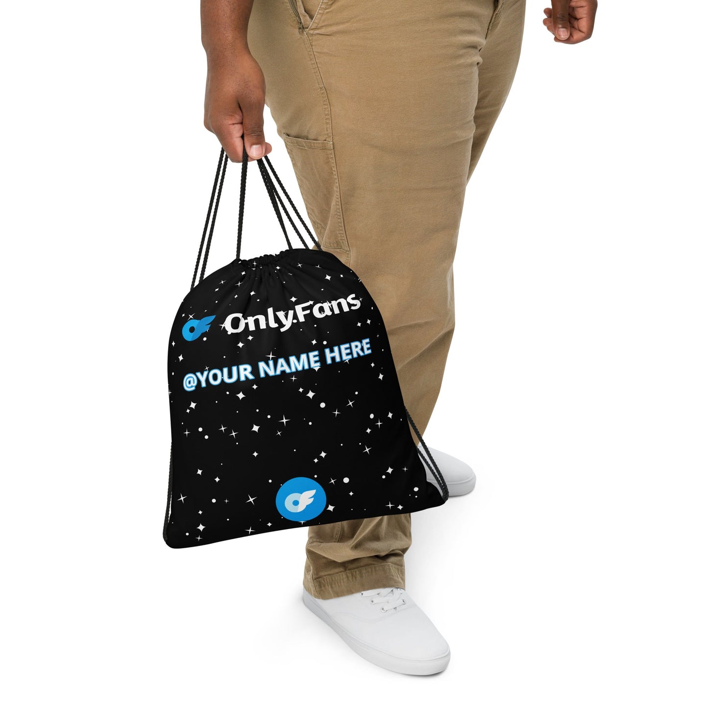 Onlyfans Sizzle on the Go: Personalized Name Drawstring bag Attire T LLC