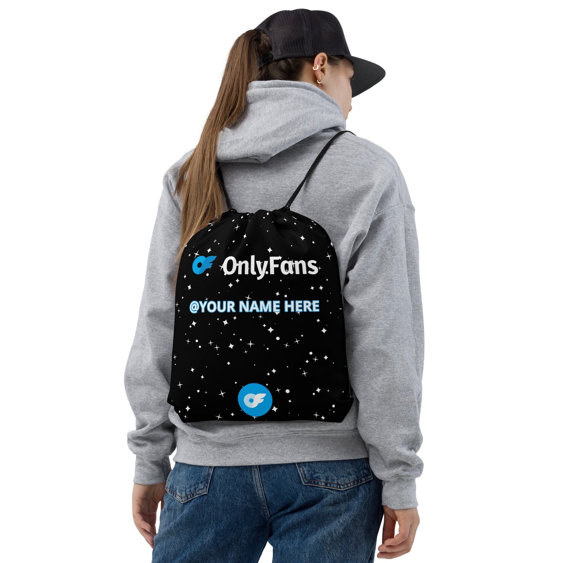 Onlyfans Sizzle on the Go: Personalized Name Drawstring bag Attire T LLC