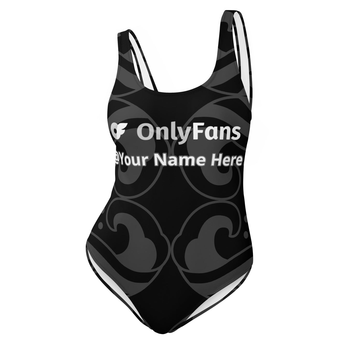 Onlyfans Dive into Desire: Your Customized Personalized Onlyfans One-Piece Swimsuit in Sultry Grey Attire T LLC