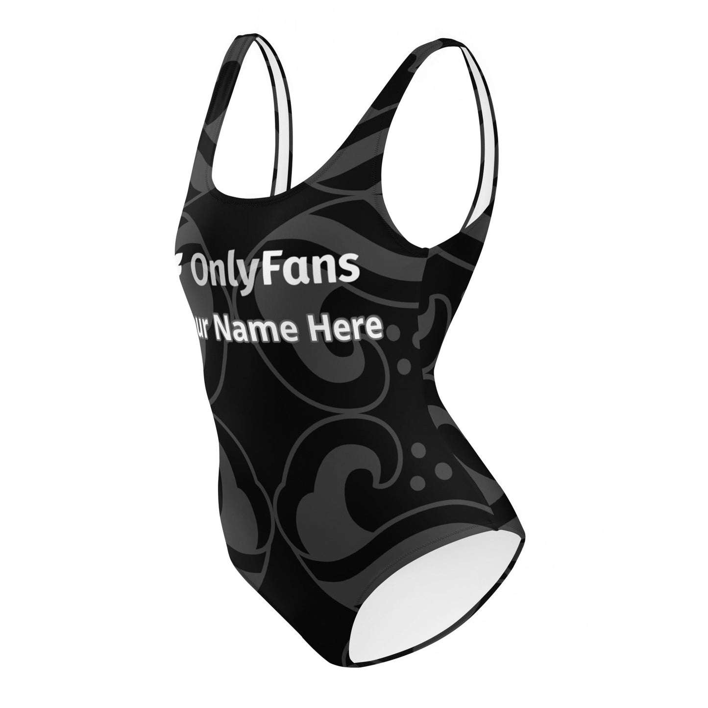 Onlyfans Dive into Desire: Your Customized Personalized Onlyfans One-Piece Swimsuit in Sultry Grey Attire T LLC