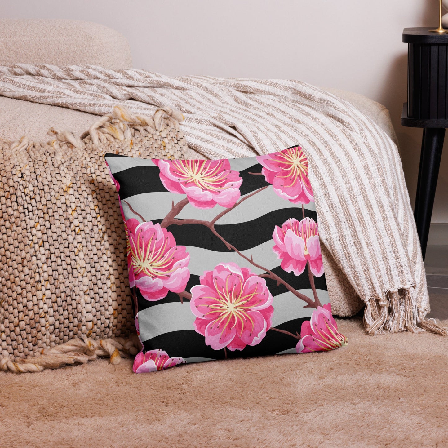Blossom Dreams: Reversible 2-in-1 Custom Cherry Blossom Pillow Case Cover Decor Attire T LLC