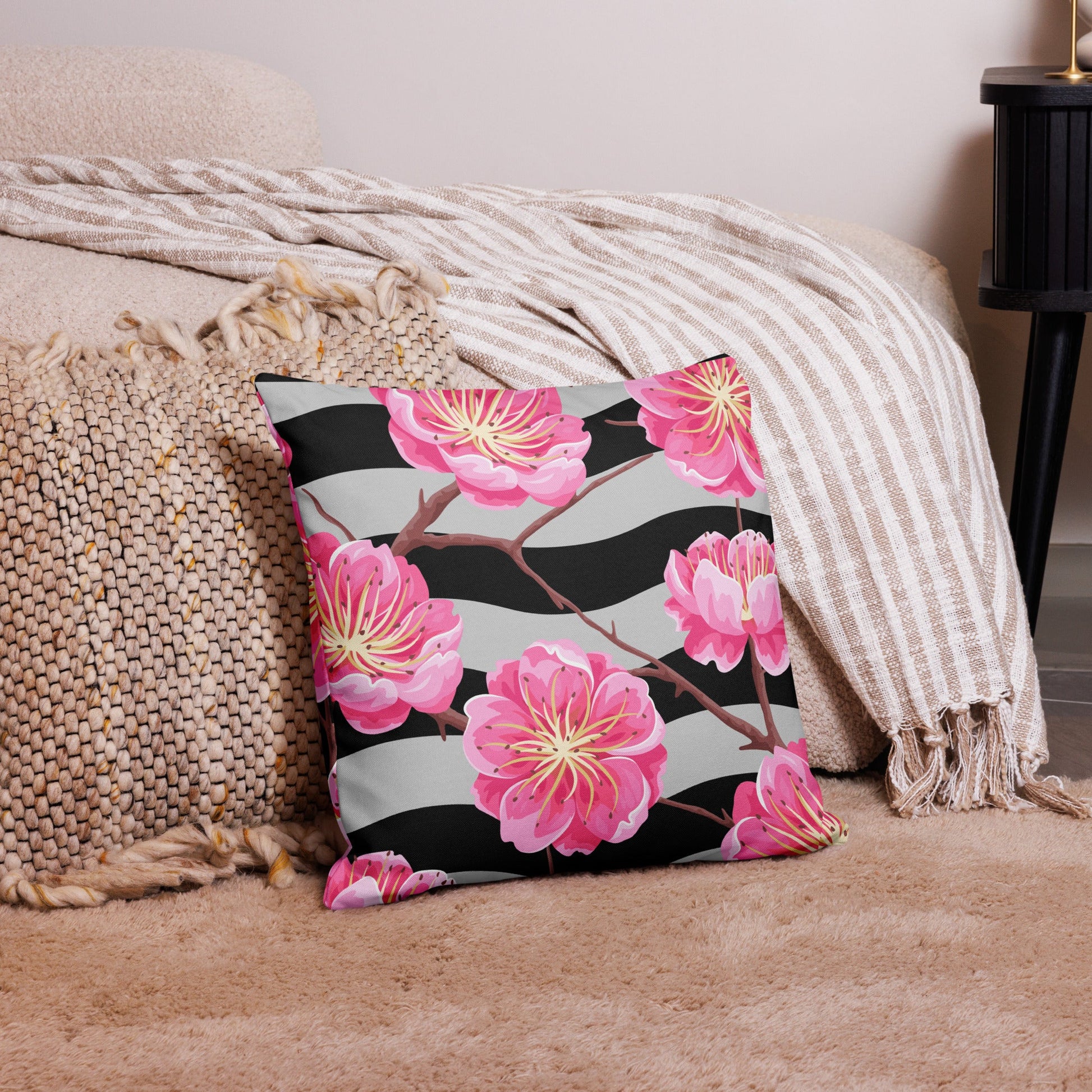 Blossom Dreams: Reversible 2-in-1 Custom Cherry Blossom Pillow Case Cover Decor Attire T LLC
