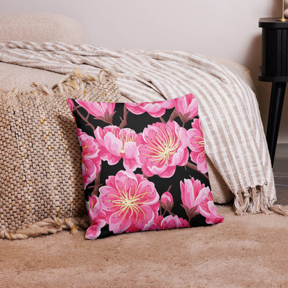 Blossom Dreams Reversible Cherry Blossom Pillow Cover front view by ATTIRET