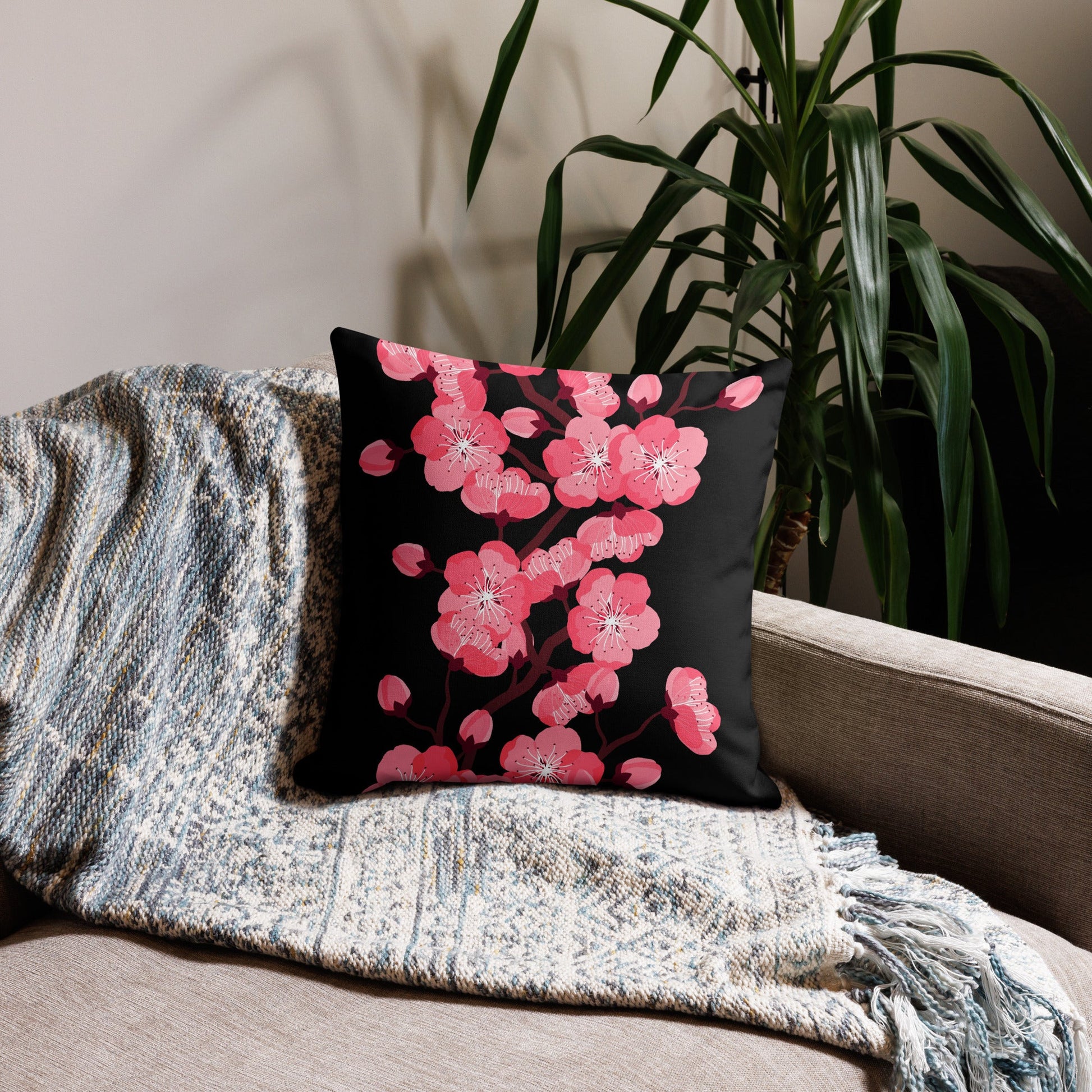 Blossom Bliss: 2 in 1 Custom Reversible Cherry Blossom Pillow Cover – Transform Your Space with Dual Designs! Attire T LLC