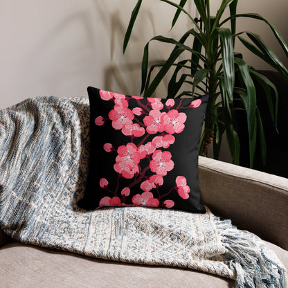 Blossom Bliss Reversible Cherry Blossom Pillow Cover front view by ATTIRET