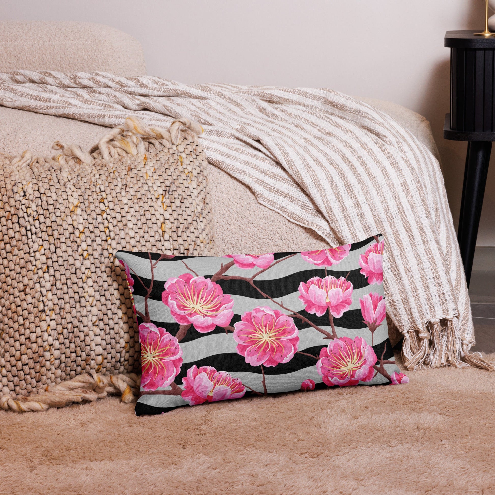 Blossom Dreams: Reversible 2-in-1 Custom Cherry Blossom Pillow Case Cover Decor Attire T LLC