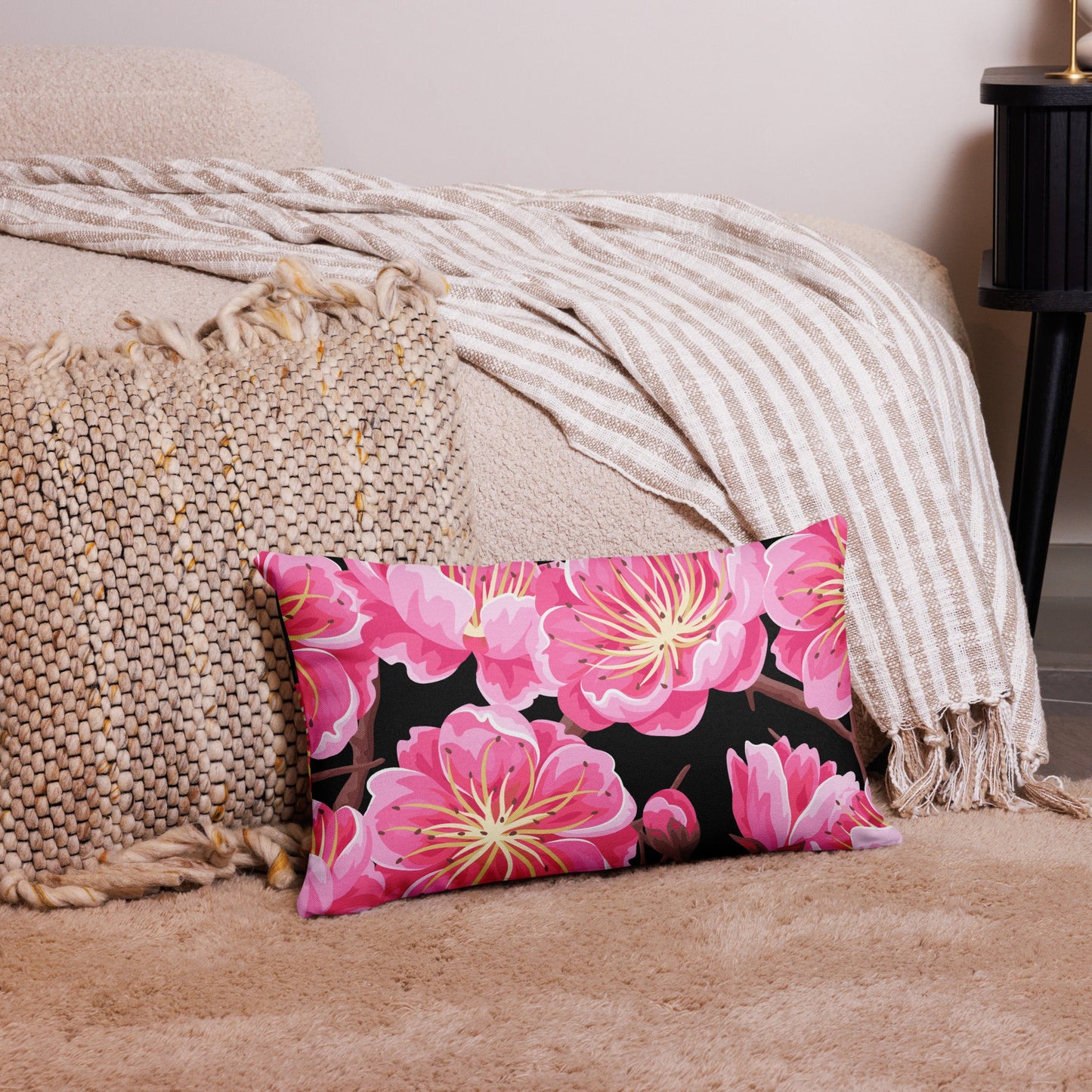 Blossom Dreams: Reversible 2-in-1 Custom Cherry Blossom Pillow Case Cover Decor Attire T LLC