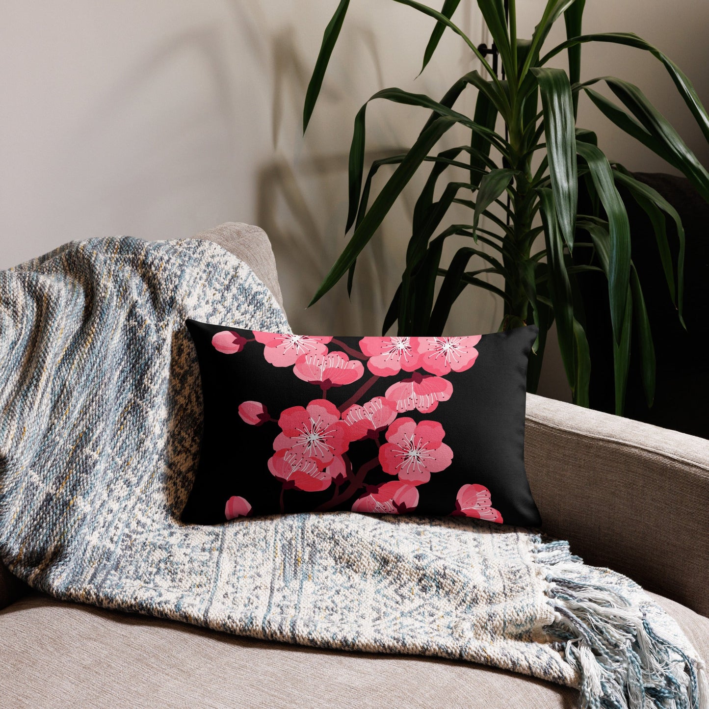 Blossom Bliss: 2 in 1 Custom Reversible Cherry Blossom Pillow Cover – Transform Your Space with Dual Designs! Attire T LLC